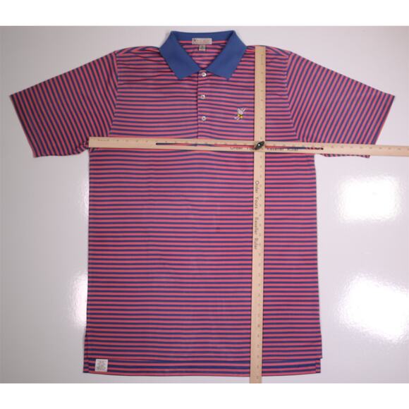 Peter Millar Winged Foot Golf Summer Comfort Blue Pink Striped Polo Shirt XL - Picture 5 of 7
